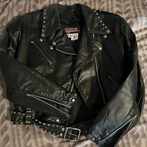 Brooks real leather motor cycle jacket